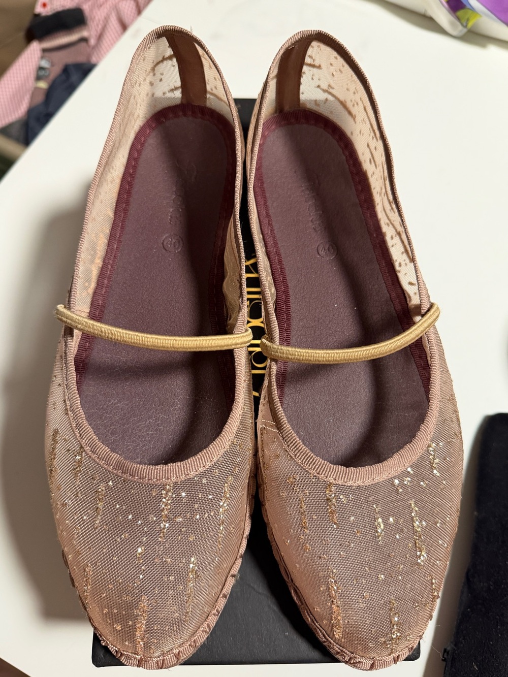 Flabus Celie Glitter Mesh Gold size 40